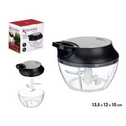 Manuālais smalcinātājs, tērauda vāks, 3 asmeņi, 10×13.5×12 cm, 86986, Kinvara