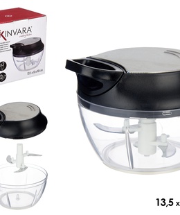 Manuālais smalcinātājs, tērauda vāks, 3 asmeņi, 10×13.5×12 cm, 86986, Kinvara  Hover