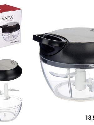 Manuālais smalcinātājs, tērauda vāks, 3 asmeņi, 10×13.5×12 cm, 86986, Kinvara  Hover