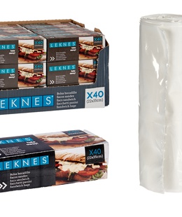 Plastmasas sviestmaižu maisi, 40 gab., 4.4×14.3×5.3 cm, 87072, Leknes  Hover