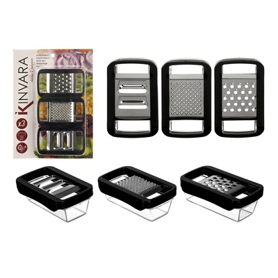 3 rīvju komplekts ar mazu konteineru, 23.5×17×3.5 cm, 92604, Kinvara