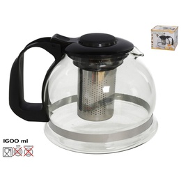 Stikla tējkanna ar filtru 1600 ml, 14,5 x 20 x 15,5 cm, KITCHEN&GO 8445393048376
