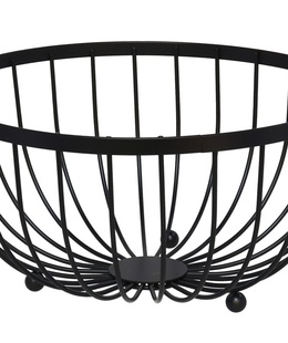 Melna metāla augļu bļoda 25x25x13 cm, KITCHEN&GO 8445393201818  Hover