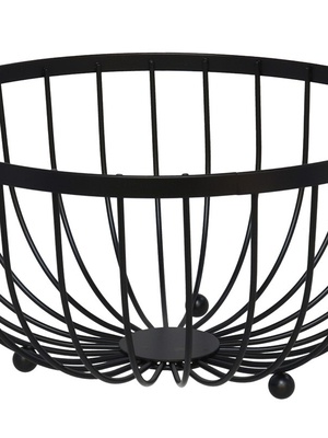 Melna metāla augļu bļoda 25x25x13 cm, KITCHEN&GO 8445393201818  Hover