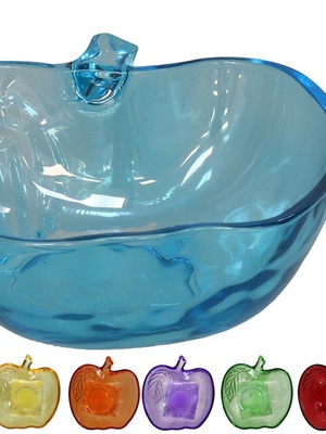 Stikla bļoda ābola formā 12,5 x 13 x 4,7 cm, 6 krāsas, KITCHEN&GO 8445393260242  Hover