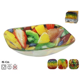 Kvadrātveida stikla bļoda, 3 dizaini, 4 x 15 x 15 cm, KITCHEN&GO 8445393278858
