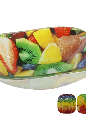Kvadrātveida stikla bļoda, 3 dizaini, 4 x 15 x 15 cm, KITCHEN&GO 8445393278858  Hover