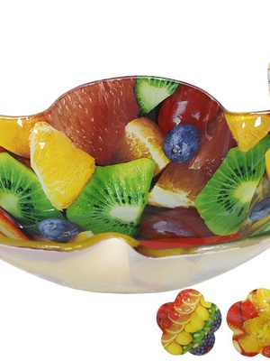 Stikla bļoda, 3 dizaini, 4 x 15 x 15 cm, KITCHEN&GO 8445393278933  Hover
