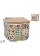 Sāls trauks ar bambusa vāku, 12 x 12,5 x 11 cm, KITCHEN&GO 8445393397115