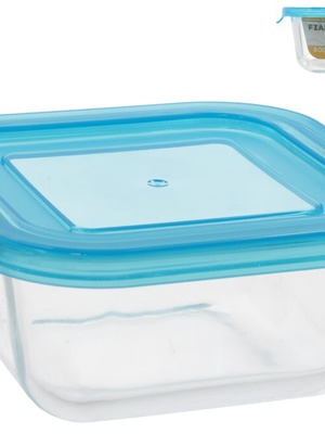 Kvadrātveida stikla pusdienu kārba 800 ml, 6 x 17,5 x 15,5 cm, KITCHEN&GO 8445393406008  Hover