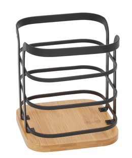 Galda piederumu turētājs, 12,5 x 12,5 x 14 cm, melns, KITCHEN&GO 8445393419022  Hover