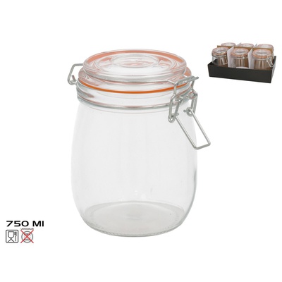 Hermētiska burka 750 ml, 14,3 x 11,5 x 14 cm, KITCHEN&GO 8445393424392