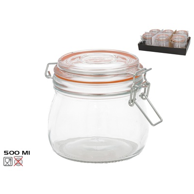 Hermētiska burka 500 ml, 10,5 x 11 x 14 cm, KITCHEN&GO 8445393424408
