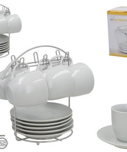 6 tasīšu un apakštasīšu komplekts ar statīvu, 20,5 x 19 x 15 cm, KITCHEN&GO 8445393433233  Hover