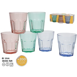 Glāzes (6 gab.) 300 ml, 9 x 8,7 x 8,7 cm, KITCHEN&GO 8445393436319