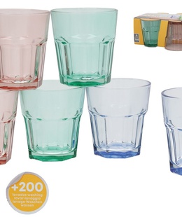 Glāzes (6 gab.) 300 ml, 9 x 8,7 x 8,7 cm, KITCHEN&GO 8445393436319  Hover