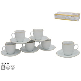 6 tasīšu/apakštasīšu komplekts ar zelta maliņu, 8 x 13,5 x 13,5 cm, KITCHEN&GO 8445393535241
