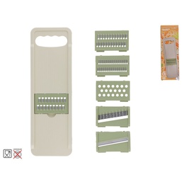 Dārzeņu rīve ar 6 asmeņiem, zaļa, 2 x 31,5 x 10,3 cm, KITCHEN&GO 8445393541655