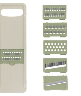 Dārzeņu rīve ar 6 asmeņiem, zaļa, 2 x 31,5 x 10,3 cm, KITCHEN&GO 8445393541655  Hover