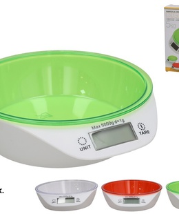 Digitālie virtuves svari 5 kg, 18,5 x 20,5 x 6 cm, 3 veidi, KITCHEN&GO 8445393543130  Hover