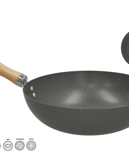 Vokpanna ar koka rokturi 28 cm, 8 x 45 x 28 cm, KITCHEN&GO 8445393543369  Hover