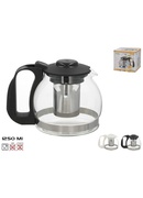 Stikla tējkanna ar metāla sietiņu 1,2 l, 18,5 x 13 x 13,5 cm, KITCHEN&GO 8445393554945