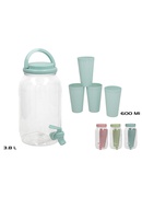 Caurspīdīgs dzērienu dozators 3,7 l, 26 x 18 x 15 cm, SUMMER ENJOY 8445393562681