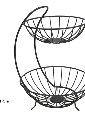 Divu līmeņu augļu trauks 26,5 x 26,5 x 31 cm, KITCHEN&GO 8445393563008  Hover