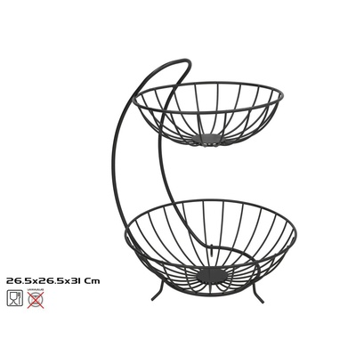 Divu līmeņu augļu trauks 26,5 x 26,5 x 31 cm, KITCHEN&GO 8445393563008