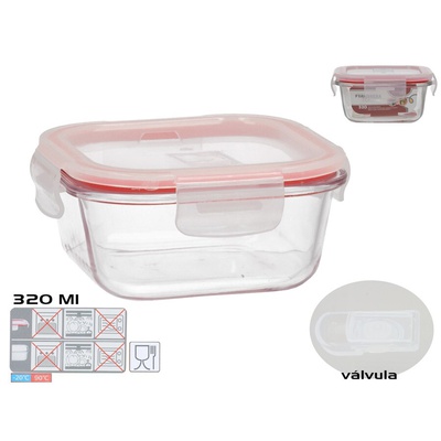 Kvadrātveida pusdienu kārba 320 ml, 5,5 x 12 x 12 cm, KITCHEN&GO 8445393578620