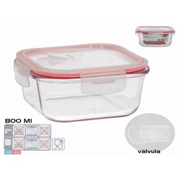 Kvadrātveida pusdienu kārba 800 ml, 7 x 15,5 x 15,5 cm, KITCHEN&GO 8445393578644