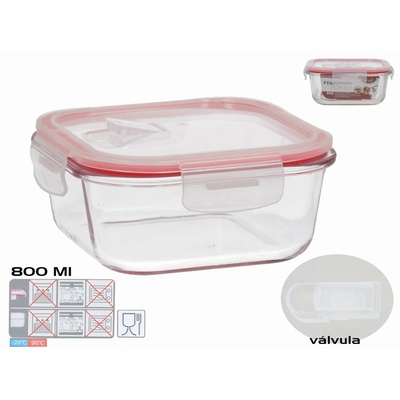 Kvadrātveida pusdienu kārba 800 ml, 7 x 15,5 x 15,5 cm, KITCHEN&GO 8445393578644