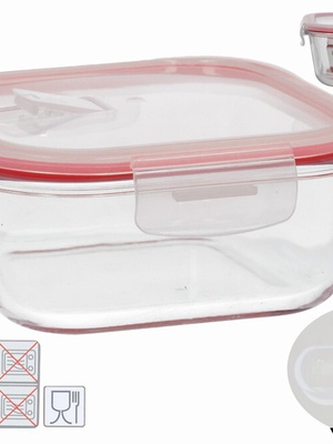 Kvadrātveida pusdienu kārba 1200 ml, 7,5 x 18 x 18 cm, KITCHEN&GO 8445393578651  Hover