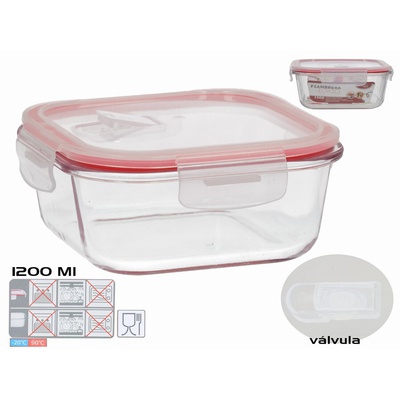 Kvadrātveida pusdienu kārba 1200 ml, 7,5 x 18 x 18 cm, KITCHEN&GO 8445393578651