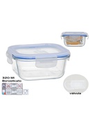 Borosilikāta pusdienu kārba ar vārstu 320 ml, kvadrātveida, 6 x 12 x 12 cm, KITCHEN&GO 8445393578743
