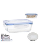 Borosilikāta pusdienu kārba ar vārstu 370 ml, taisnstūra, 5,5 x 15,5 x 11,5 cm, KITCHEN&GO 8445393578781