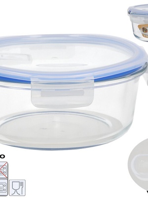 Borosilikāta pusdienu kārba ar vārstu 1300 ml, apaļa, 8,5 x 20,5 x 20,5 cm, KITCHEN&GO 8445393578859  Hover