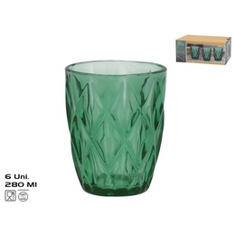 Stikla krūzes (6 gab.) 280 ml, zaļas, 10 x 8 x 8 cm, KITCHEN&GO 8445393604718