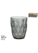 Stikla krūzes (6 gab.) 280 ml, pelēkas, 10 x 8 x 8 cm, KITCHEN&GO 8445393604732