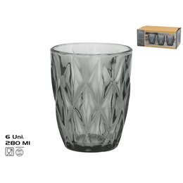 Stikla krūzes (6 gab.) 280 ml, pelēkas, 10 x 8 x 8 cm, KITCHEN&GO 8445393604732