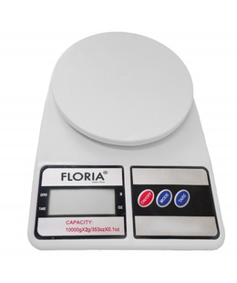 Floria ZLN 9075 digitālie virtuves svari, ietilpība 2 g–10 000 g, LCD displejs, maksimums 10 kg  Hover