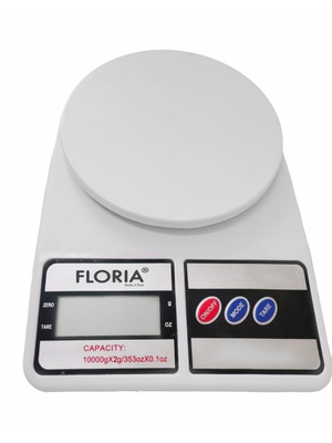 Floria ZLN 9075 digitālie virtuves svari, ietilpība 2 g–10 000 g, LCD displejs, maksimums 10 kg  Hover