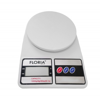 Floria ZLN 9075 digitālie virtuves svari, ietilpība 2 g–10 000 g, LCD displejs, maksimums 10 kg