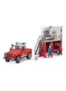  Bruder Bworld Fire Station with Land Rover