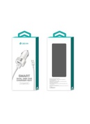  Devia Smart Series Dual USB Car Charger Suit with Lightning Cable (MFi)(2.4A,2USB) white Hover