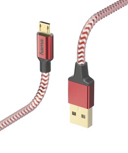  Hama 00178288 Reflective Charging/Data Cable, Micro-USB 1.5m Red  Hover