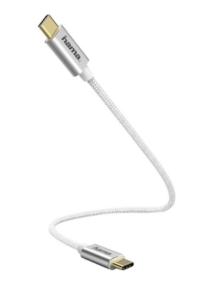  Hama 00183332 Charging/Data Cable, USB Type-C - USB Type-C 0.2m White  Hover