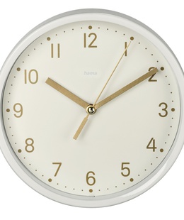  Hama 00186302 Golden Desk Clock Quiet White  Hover