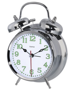  Hama 00186326 Nostalgia Alarm Clock Silver  Hover