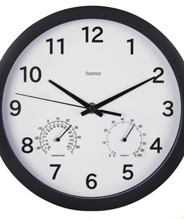  Hama 00186342 Pure Plus Wall Clock Black  Hover